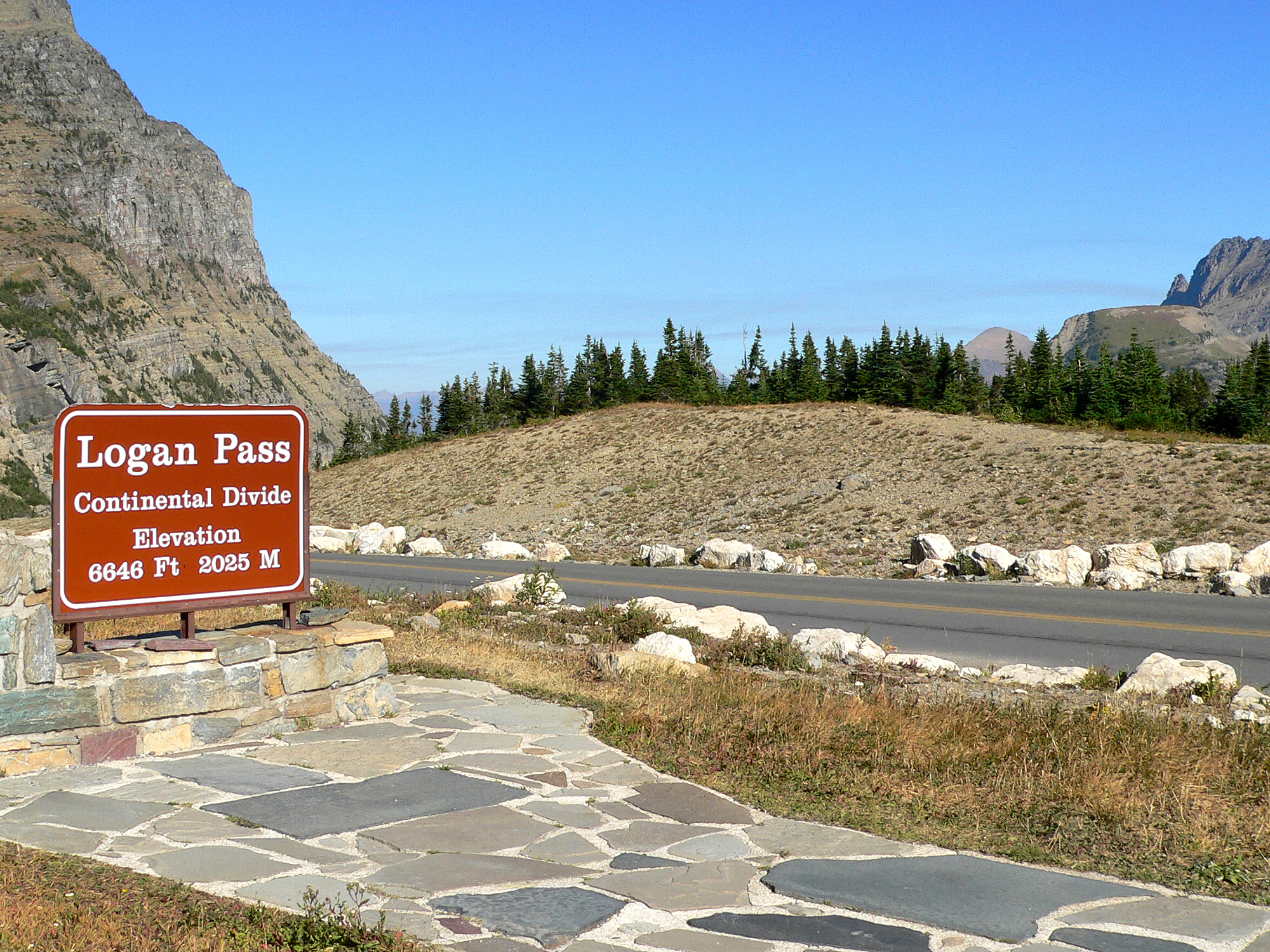 Logan Pass and the Continental Divide, Glacier National Park — the starting point for the Reynolds approach — via Wikimedia Commons